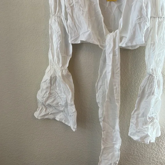 Bananhot X REVOLVE Tie Front Top in white - Picture 7 of 12